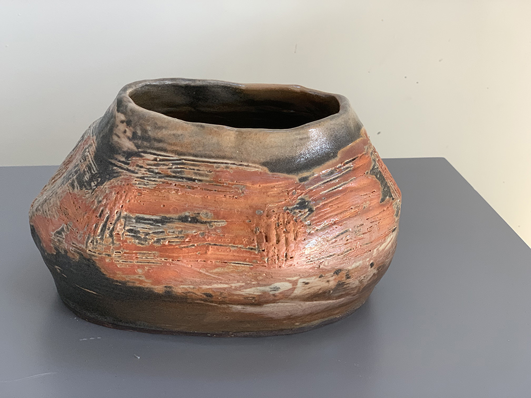 short pottery vase