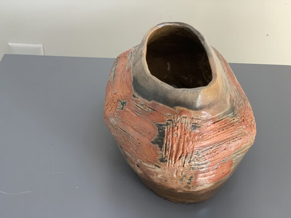 short pottery vase