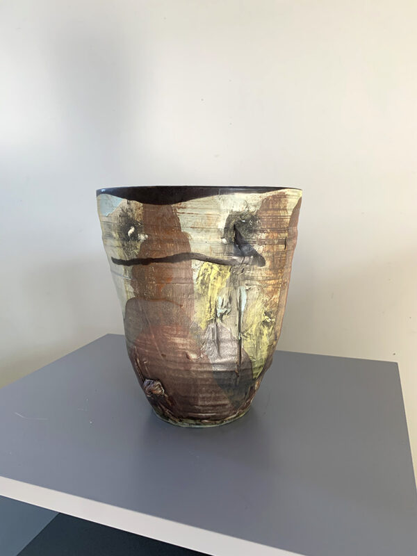 wide pottery vase