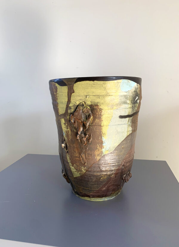 wide pottery vase